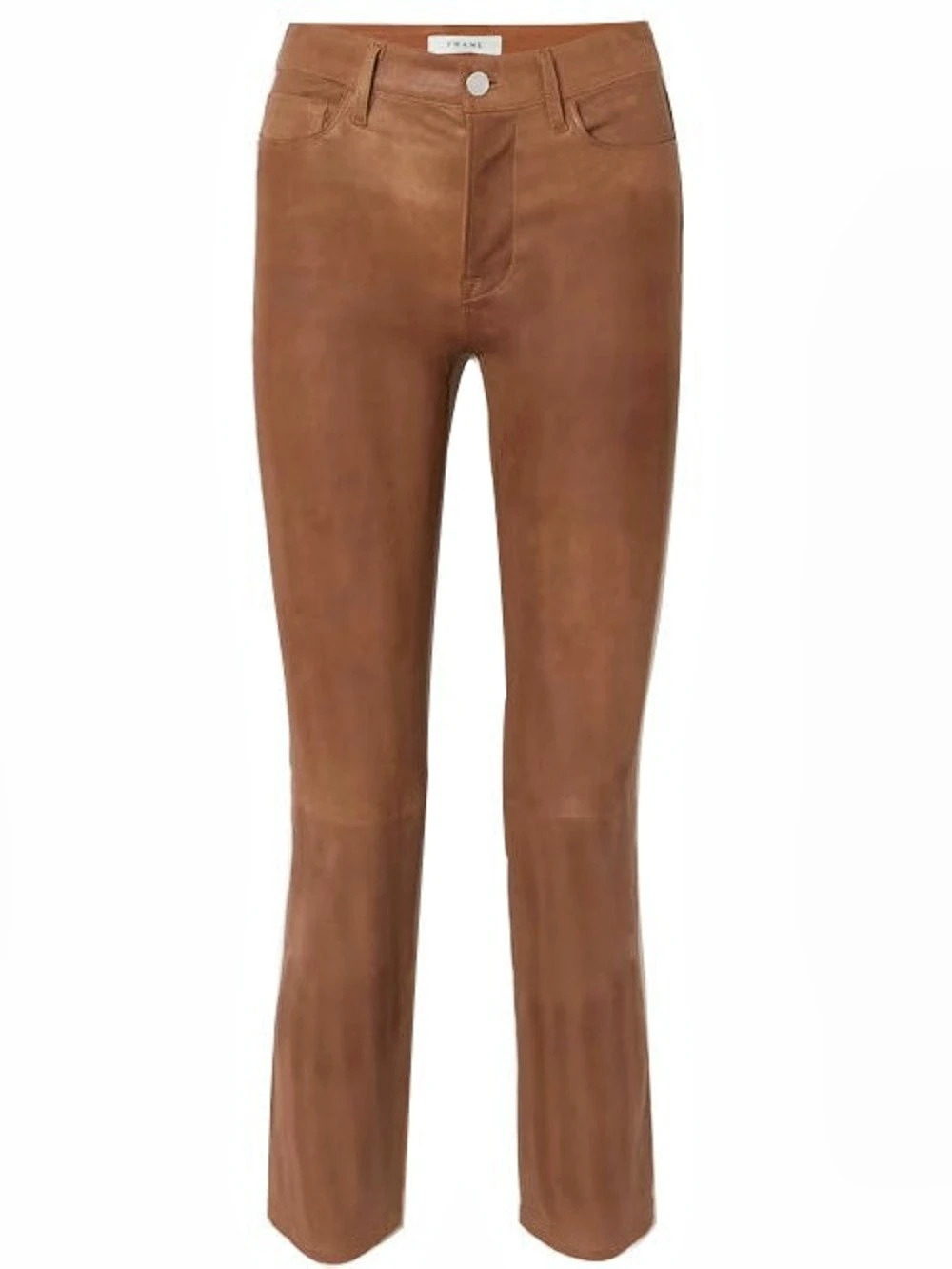 FRAME Le Skinny de Jeanne Leather Pants Skinny, Cognac, Waist 26, 26W, Sz 2
